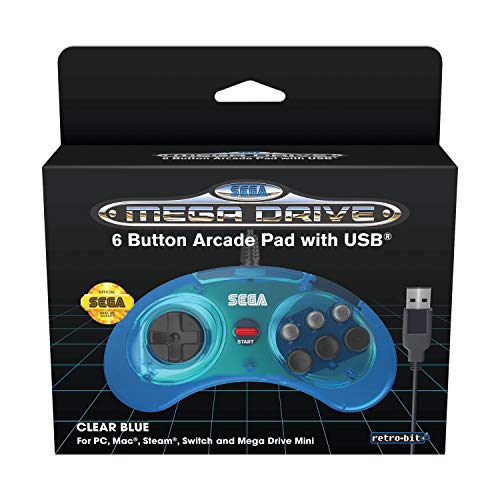 Retro-Bit Sega - MD Mini 6-B USB, Azul [Sega Megadrive 32X]
