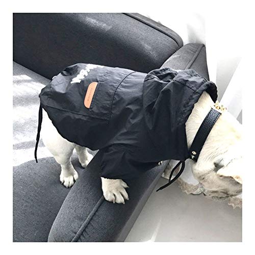 Ropa for Perros for Perros pequeños Chaqueta Impermeable for Chubasquero Chihuahua for Cachorro de Bulldog francés Disfraz de Mascota (Color : Black, Size : 4XL)