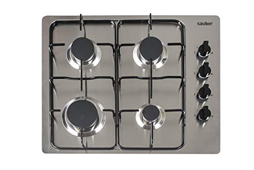 Sauber - Encimera de Gas SEGB01-4 zonas de cocción - Gas Butano - Ancho: 60cm Sauber - Encimera de Gas SEGB01-4 zonas de cocción - Gas Butano - Ancho: 60cm