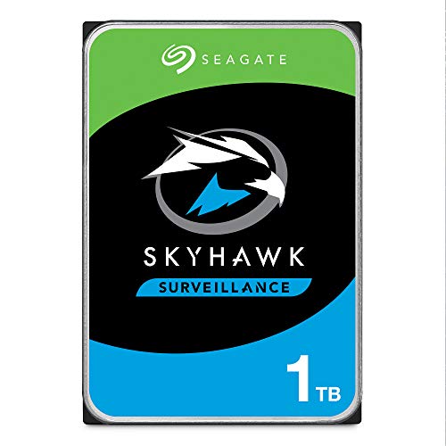 Seagate SkyHawk, 1TB, Unidad de disco duro interna de vigilancia, HDD, 3,5 in, SATA 6 Gb/s, caché de 64 MB, DVR, cámaras de seguridad NVR con administración del estado de la unidad (ST1000VX005)