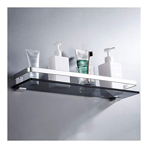 Shelf Toallero de Pared de Aluminio con estantes de Cristal Templado para baño, Color Negro, 40~60 cm, Acero Inoxidable, 40 cm Shelf Toallero de Pared de Aluminio con estantes de Cristal Templado para baño, Color Negro, 40~60 cm, Acero Inoxidable, 40 cm