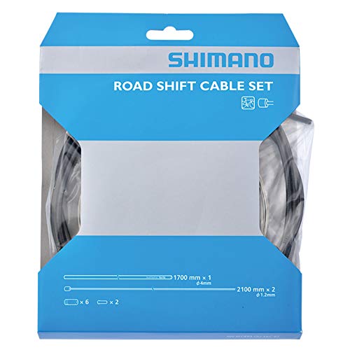 SHIMANO Schaltzug-Set Road Stahl Palanca de Cambios, Unisex Adulto, Negro, 2X 2.100 mm SHIMANO Schaltzug-Set Road Stahl Palanca de Cambios, Unisex Adulto, Negro, 2X 2.100 mm