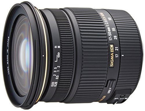 Sigma - Objetivo 17-50 mm f/2,8 EX DC OS HSM (Rosca para Filtro de 77 mm) para cámaras Digitales SLR de Canon con sensores APS-C, Color Negro