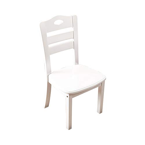 Silla de Comedor, Nueva Mesa de Comedor de Madera Maciza China y Silla Silla de Madera de Caucho Silla de Hotel para Adultos en casa Silla de Escritorio Moderna y Minimalista A+ (Color : White)