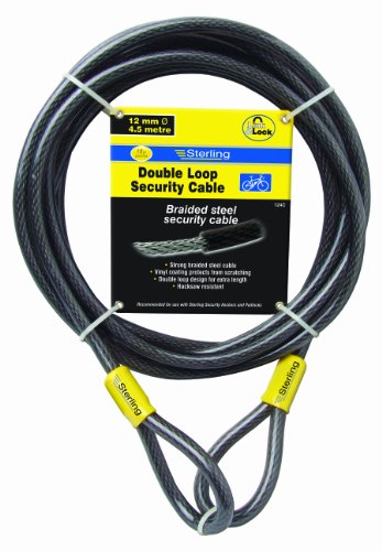 Sterling 124C - Cable de Seguridad de Bucle Doble autoenroscable (Recubrimiento de Vinilo, 12 mm x 4,5 m)