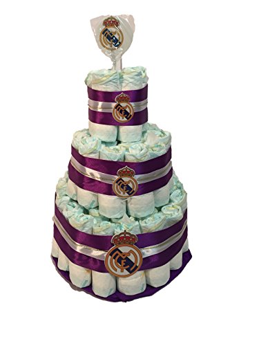 Tarta de pañales DODOT Real Madrid piruleta Tarta de pañales DODOT Real Madrid piruleta