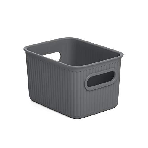 Tatay Baobab Cesta de ordenació Multiusos pequeña con Capacidad para 1,5 litros, Gris Antracita, 12.8 x 16.7 x 10 Tatay Baobab Cesta de ordenació Multiusos pequeña con Capacidad para 1,5 litros, Gris Antracita, 12.8 x 16.7 x 10
