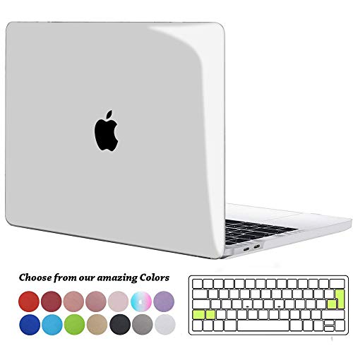 TECOOL Funda para MacBook Pro 13 2016 2017 2018 2019, Plástico Dura Case Carcasa + Tapa del Teclado para MacBook Pro 13.3 Pulgadas con/sin Touch Bar Modelo: A1706 A1708 A1989 A2159 - Transparente