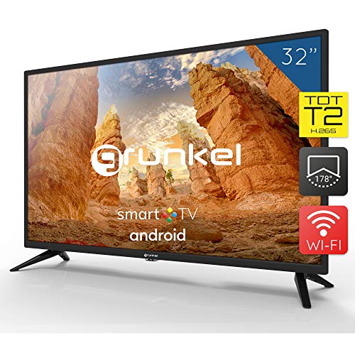 Televisor Smart TV LED 32 Pulgadas Android - Grunkel LED-320 ASMT - 3xHDMI/2xUSB/VGA - TDT Alta Definición T2 - Eficiencia energética A+
