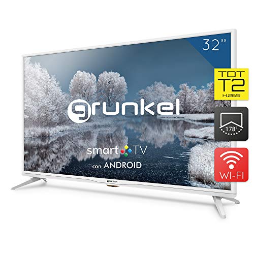 Televisor Smart TV LED 32 Pulgadas Android - Grunkel LED-320IOBSMT - 3xHDMI - 2xUSB con función grabación - TDT Alta Definición T2 - Modo Hotel configurable - Eficiencia energética A+
