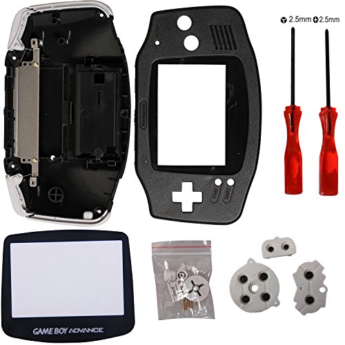 Timorn Reemplazo Completo de Piezas de Shell Pack para Nintendo Game Boy Advance (Negro)