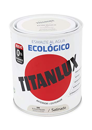 Titanlux - Esmalte Ecológico Satinado Titan 750 mililitros (Blanco Piedra 0525)