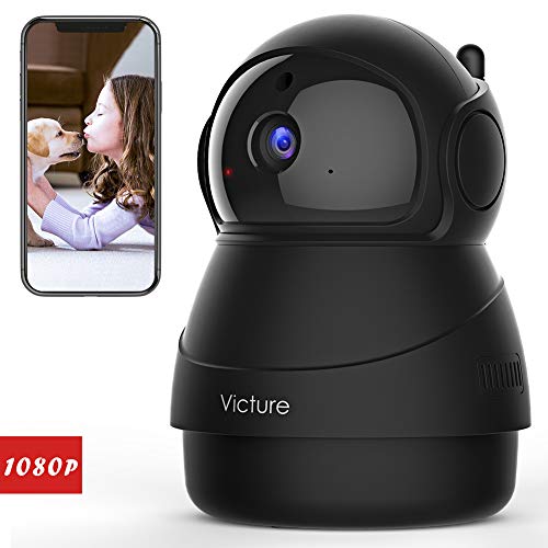 Victure 1080P Cámara IP WiFi,Cámara de Vigilancia FHD con Visión Nocturna,Cámara de Mascota,Detección de Movimiento,Audio de 2 Vías, 2.4GHz WiFi, Compatible con iOS/Android (negro)