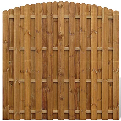 vidaXL Panel de Valla Arqueado de Jardín Madera Marrón Pared de Cerca 180x180