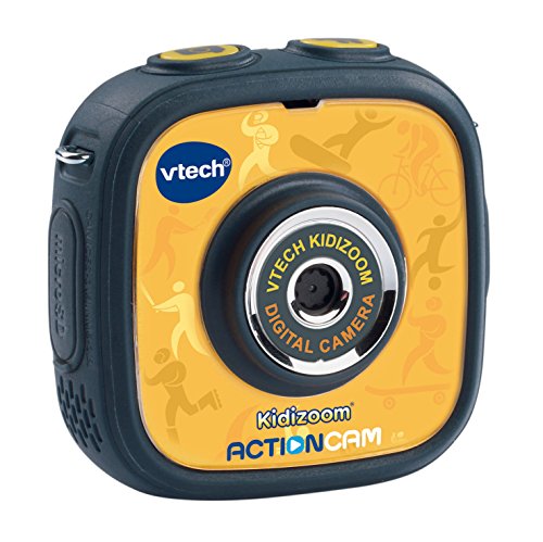 VTech - Kidizoom ActionCam Cámara de Fotos y vídeo para niños, Color Negro/Amarillo, versión Alemana