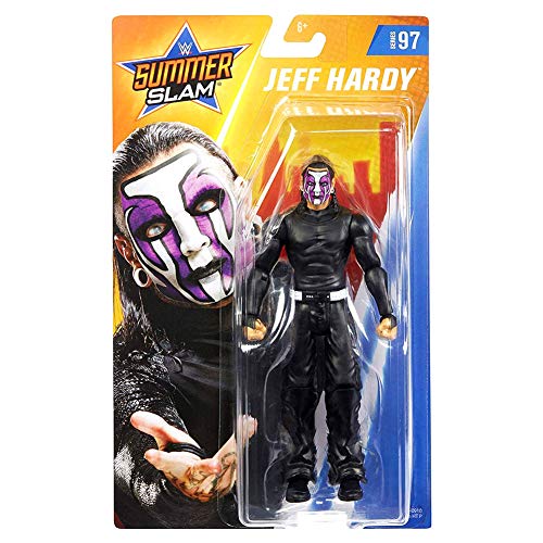 WWE - SummerSlam Figura de acción luchador Jeff Hardy con accesorios de lucha Juguetes niños +6 años (Mattel GCB65)