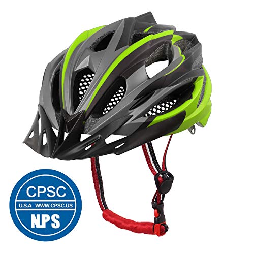 X-TIGER Bicicleta Casco Adulto Unisexo con Certificado CE,Visera y Forro Desmontable Especializado para Ciclismo de Montaña (Verde)