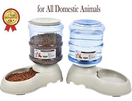 YGJT Comederos Automáticos de Alimentos/Fuente de Agua Automática para Perros Gatos y Mascotas- 2 Piezas- 3.75L Cuenco Accesorio Dispensador para Mascotas (sin Necesidad de Batería) YGJT Comederos Automáticos de Alimentos/Fuente de Agua Automática para Perros Gatos y Mascotas- 2 Piezas- 3.75L Cuenco Accesorio Dispensador para Mascotas (sin Necesidad de Batería)