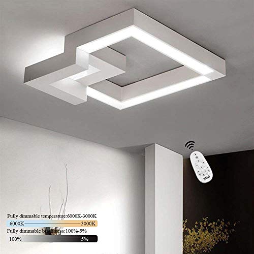 ZMH Lampara De Techo 32W 2560lm Colores Regulable Con Mando, Blanco Cálido/Blanco Neutro/Blanco Frío Moderna Diseño Geométrico Luz De Techo para Sala de Estar Baño Dormitorio Comedor Balcón ZMH Lampara De Techo 32W 2560lm Colores Regulable Con Mando, Blanco Cálido/Blanco Neutro/Blanco Frío Moderna Diseño Geométrico Luz De Techo para Sala de Estar Baño Dormitorio Comedor Balcón