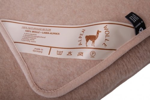 Alpaca - Manta de lana (20% alpaca, 80% lana de merino), lana, marrón claro, 135 x 200 cm