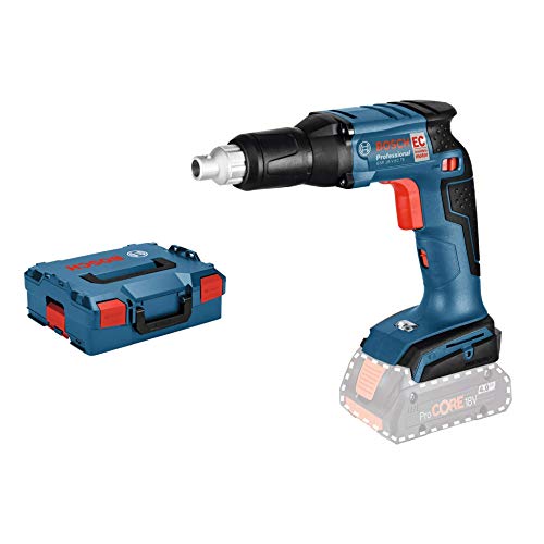 Bosch Professional GSR 18 V-EC TE Atornillador para placa de yeso, sin batería, en L-BOXX, 18 W, Negro/Azul