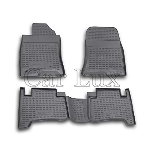 Car Lux AR01475 - Alfombras Alfombrillas de goma tipo cubeta 3D para Land Cruiser J12 120