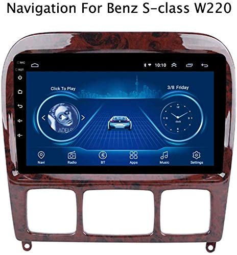 DUMXY Autoradio Android 8.1 9" Radio Coche Reproductor Mp5 MP3 Automóvil Navegación GPS para Mercedes Benz S-Class W220 W215 S280 S320 S400 S500 Apoyo Mandos de Volante Mirror Link Bad