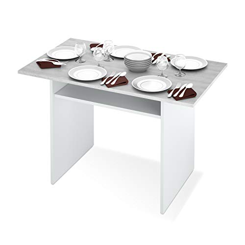 Habitdesign 0L4587A - Mesa Consola desplegable, Mesa de Cocina Extensible Apertura Tipo Libro, Color Blanco Artik y Cemento, Medidas: 77 x 120 x 35 cm de Fondo Habitdesign 0L4587A - Mesa Consola desplegable, Mesa de Cocina Extensible Apertura Tipo Libro, Color Blanco Artik y Cemento, Medidas: 77 x 120 x 35 cm de Fondo