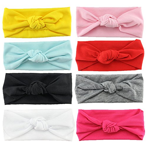 HBF Lote De 8 Diademas Bebe Niñas Con Nudo Turbante Elástico Niñas Accesorios Para El Cabello Niñas HBF Lote De 8 Diademas Bebe Niñas Con Nudo Turbante Elástico Niñas Accesorios Para El Cabello Niñas