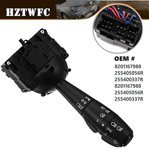 HZTWFC Steering Column Fog Lamp Switch Indicator Light Stalk Unit OEM# 8201167988 255405056R 255400337R 8201167988 255405056R 255400337R HZTWFC Steering Column Fog Lamp Switch Indicator Light Stalk Unit OEM# 8201167988 255405056R 255400337R 8201167988 255405056R 255400337R