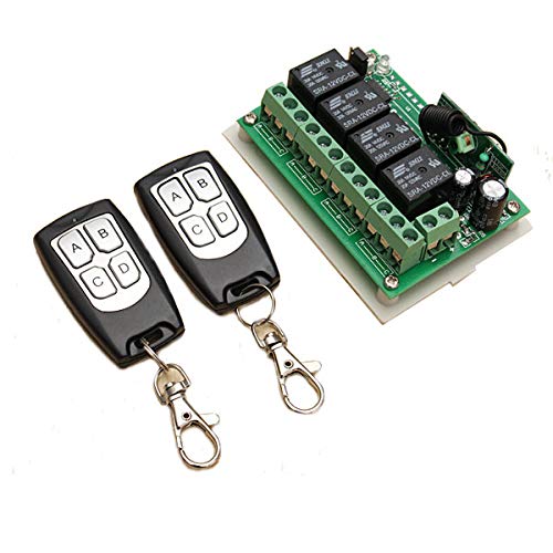 Inalámbrico y Remoto INSMA® 12V 4 canales inalámbricos interruptor de control remoto Relay 2 Transceptor con 1 Receptor Inalámbrico y Remoto INSMA® 12V 4 canales inalámbricos interruptor de control remoto Relay 2 Transceptor con 1 Receptor