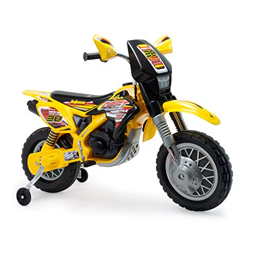 INJUSA Moto Cross Thunder MAX VX de 12V con Ruedines, Color Amarillo y Negro (6811) INJUSA Moto Cross Thunder MAX VX de 12V con Ruedines, Color Amarillo y Negro (6811)