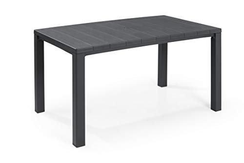 Keter 246187 Mesa Julie con Tablero con Textura Efecto Madera, Grafito Keter 246187 Mesa Julie con Tablero con Textura Efecto Madera, Grafito
