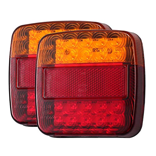 Luces Traseras Remolque 2PCS 12V LED Piloto Trasero de 5 Funciones Luz de Matrícula Placa Trasera Luz de Freno Compatible con Camión Van Caravana Pilotos Homologados E13 Luces Traseras Remolque 2PCS 12V LED Piloto Trasero de 5 Funciones Luz de Matrícula Placa Trasera Luz de Freno Compatible con Camión Van Caravana Pilotos Homologados E13