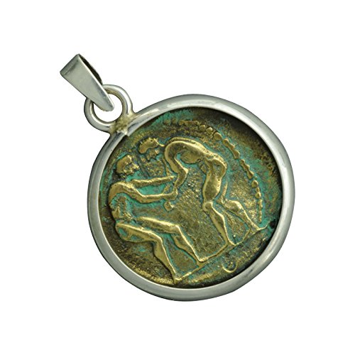 monedas colgante griego antiguo Antik – 925 Plata de Ley y Bronce 6 g con sello beldiamo