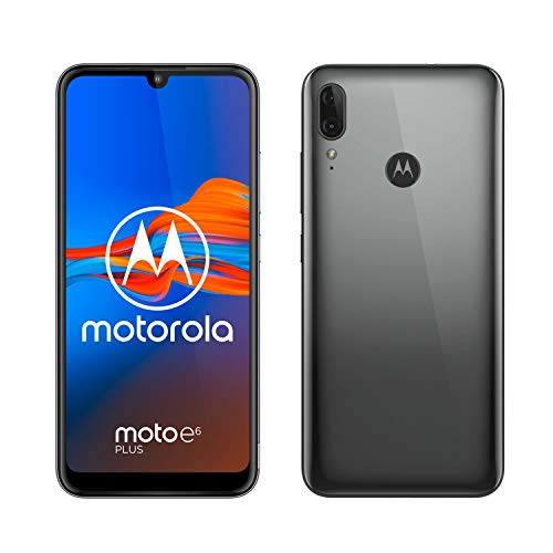 Motorola Moto E6 Plus (pantalla 6,1" max vision, doble cámara de 13 MP, 64GB/4 GB, Android 9.0, Dual SIM) Gris Gunmetal + Funda