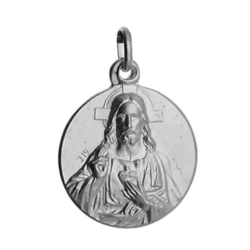 SACRE COEUR - Medalla Sagrado Corazón y Vírgen del Carmen | Escapulario Dos Caras | Plata Primera Ley | 20 mm