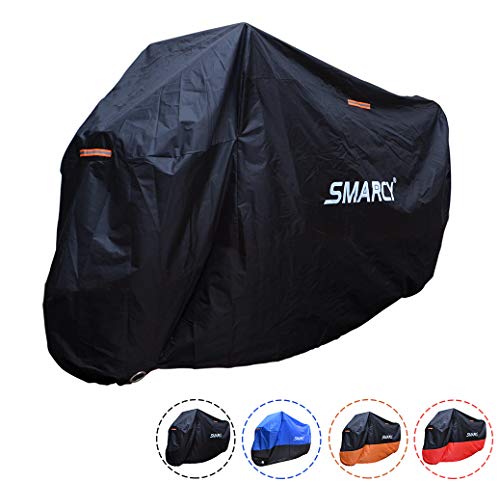 Smarcy Funda Protector para Moto, Cubierta para Moto / Motocicleta Resistente al Agua a Prueba de UV, Color Negro XL