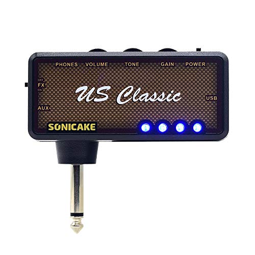 SONICAKE Amplificador de bolsillo para uso con auriculares US Classic para guitarra SONICAKE Amplificador de bolsillo para uso con auriculares US Classic para guitarra