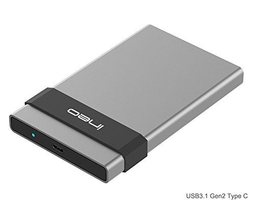 USB 3.1 Gen2 Type C Carcasa para Disco Duro Externo de 2.5'' - ElecGear Aluminio Caja con SuperSpeed+ (10Gbps) SATA HDD y SSD, Hard Disk Drive Estuche, Adaptador, Caddy, UASP, USB C Cable