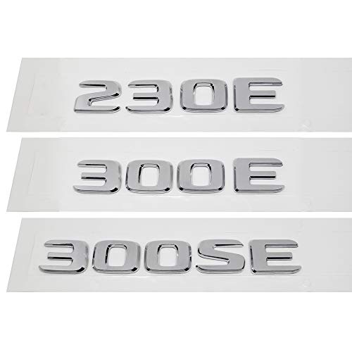XHULIWQ Coche 3D Metal Styling Badge Decal Chrome Emblema, para Mercedes Benz 230E 300E 300SE W203 W124 W126, Etiqueta de calcomanías Exteriores del Coche Calcomanías Accesorios Decoración