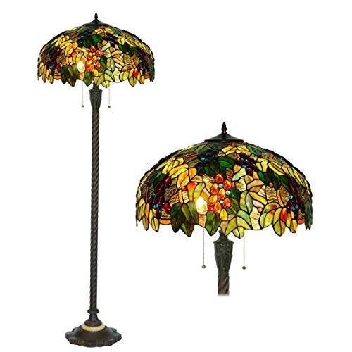 20 Pulgadas Estilo De Tiffany Lámpara De Piso, Vidrieras De Uva Ligera Sombra Piso, 2 Luces Base Antiguo Permanente De Luz Para Habitación Sala De Lectura Del Accesorio De Iluminación 20 Pulgadas Estilo De Tiffany Lámpara De Piso, Vidrieras De Uva Ligera Sombra Piso, 2 Luces Base Antiguo Permanente De Luz Para Habitación Sala De Lectura Del Accesorio De Iluminación