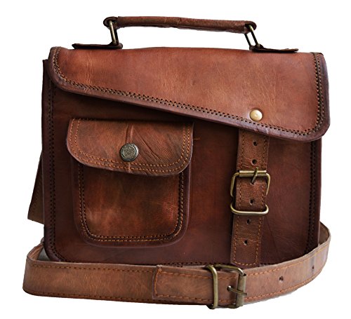 33 cm Hecha a mano Marron elegante Vintage Bolso de cuero del mensajero cada día Bolso de hombro cartera para tablets, ipad, charger perfecta para viaje y oficina regalo para hombres mujeres bolsa de 33 cm Hecha a mano Marron elegante Vintage Bolso de cuero del mensajero cada día Bolso de hombro cartera para tablets, ipad, charger perfecta para viaje y oficina regalo para hombres mujeres bolsa de