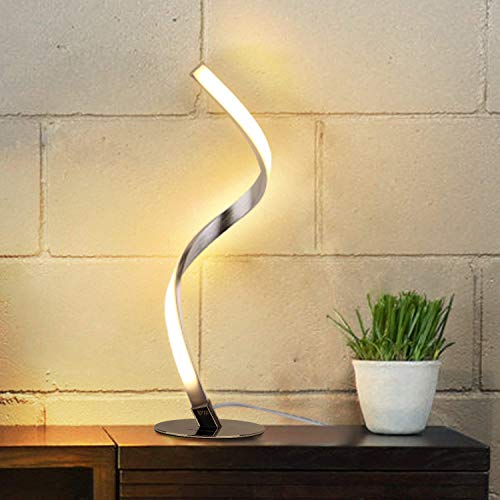 Albrillo Lámpara de Mesa LED Espiral - Lámpara de Escritorio Moderna de Aluminio, Lámpara de Cabecera Curvada, con Cable de 1,5 m, Iluminación Decorativa para Dormitorio, Sala de Estar, Blanco Cálido Albrillo Lámpara de Mesa LED Espiral - Lámpara de Escritorio Moderna de Aluminio, Lámpara de Cabecera Curvada, con Cable de 1,5 m, Iluminación Decorativa para Dormitorio, Sala de Estar, Blanco Cálido