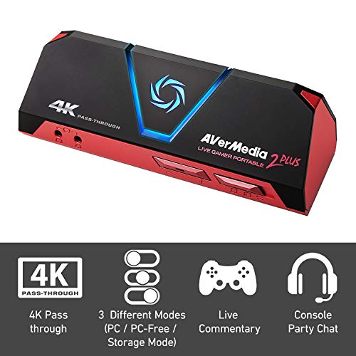 AVerMedia Live Gamer Portable 2 Plus, 4K Pass-Through, Capturadora de juegos 1080p60 USB , Baja latencia, Grabación, Stream, Plug and Play, para Xbox, Playstation, Switch (GC513) AVerMedia Live Gamer Portable 2 Plus, 4K Pass-Through, Capturadora de juegos 1080p60 USB , Baja latencia, Grabación, Stream, Plug and Play, para Xbox, Playstation, Switch (GC513)