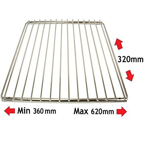 Bandeja universal para horno (extensible y ajustable), color cromo