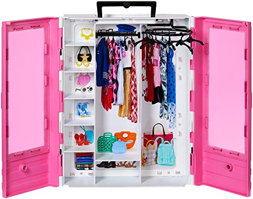 Barbie - Fashionista Armario Portable para Ropa y Accesorios de Muñecas (Mattel GBK11) Barbie - Fashionista Armario Portable para Ropa y Accesorios de Muñecas (Mattel GBK11)
