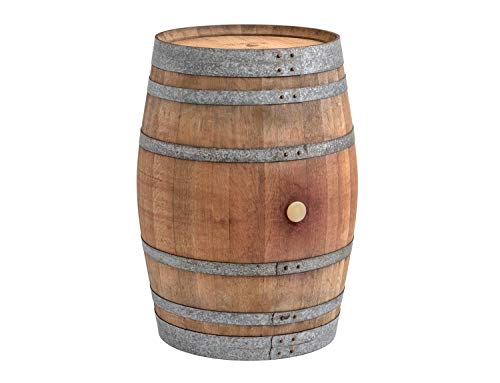Barril mesa en madera de roble con 225 litros, natural (con fijación de anillos)