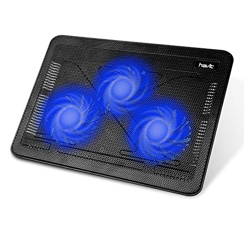 Base de Refrigeracion Portatil Ventilador gaming cooler HAVIT HV-F2056 Refrigeracion Gaming de 15,6 a 17 Pulgadas con Puerto USB (Azul)