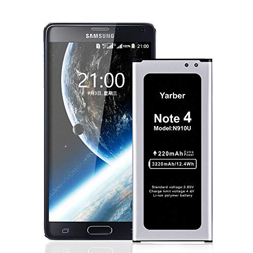 Batería para Samsung Galaxy Note 4, 3220mAh de Alta Capacidad Reemplazo de Ion de Litio Compatible con Original Samsung Note 4 batería (No para S5 Mini)